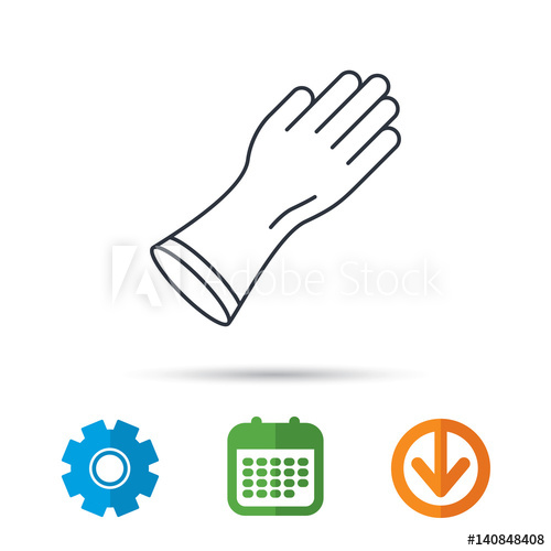 500x500 Rubber Gloves Icon Latex Hand Protection Sign Housework Cleaning