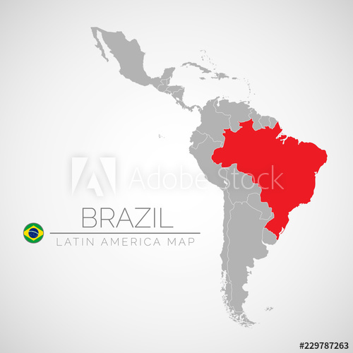 Map Of Latin America With The Identication Of Brazil Map 500x500 Map Of Latin America With The Identication Of Brazil Map
