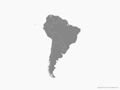 Vector Map Of South America With Countries 460x345 Vector Map Of South America With Countries