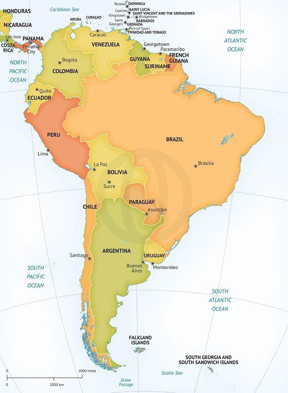 Vector Map Of South America 580x789 Vector Map Of South America