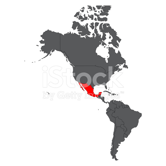 Stock Illustration Mexico Red Map On Gray America Map 556x556 Stock Illustration Mexico Red Map On Gray America Map