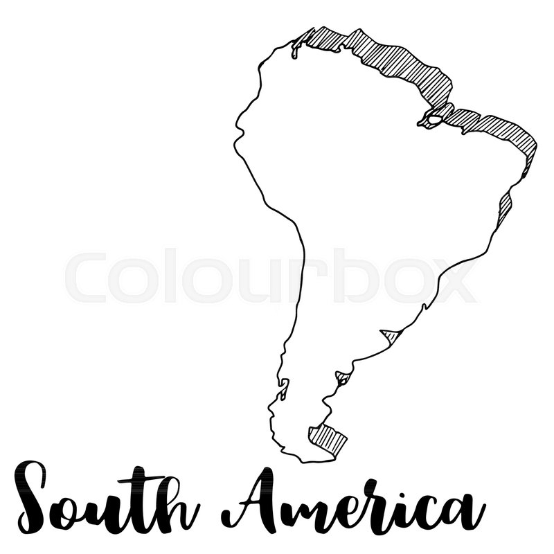 800x800 Latin America Map Vector Hand Drawn South America
