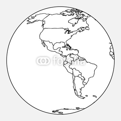 400x400 Map Of North And South America Vector Outline Map