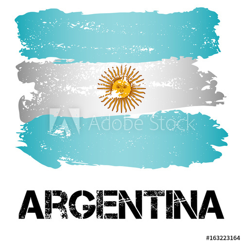 500x500 Flag Of Argentina From Brush Strokes In Grunge Style Isolated