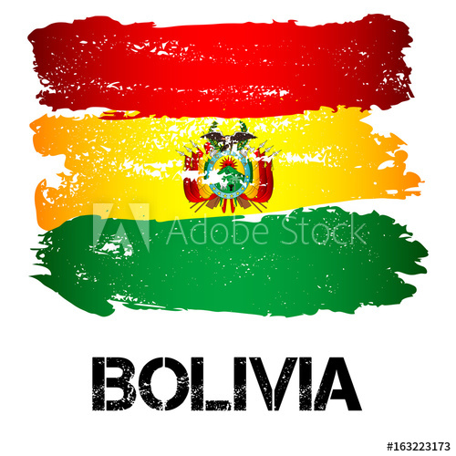500x500 Flag Of Bolivia From Brush Strokes In Grunge Style Isolated