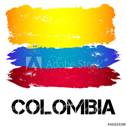 500x500 Flag Of Colombia From Brush Strokes In Grunge Style Isolated