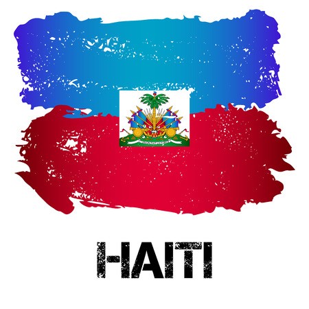 450x450 Flag Of Haiti From Brush Strokes In Grunge Style Isolated On White
