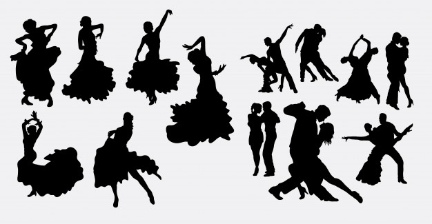 626x325 Flamenco Salsa And Latin Dance Silhouette Vector Premium Download