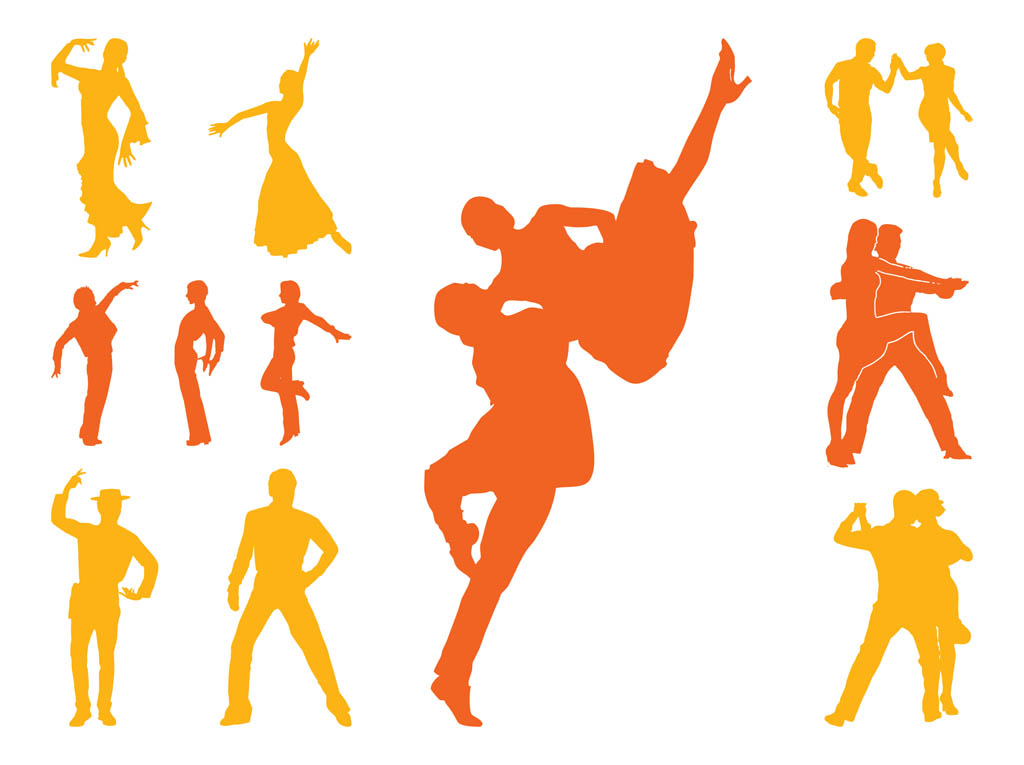1024x765 Latin Dancers Silhouettes Vector Art Graphics