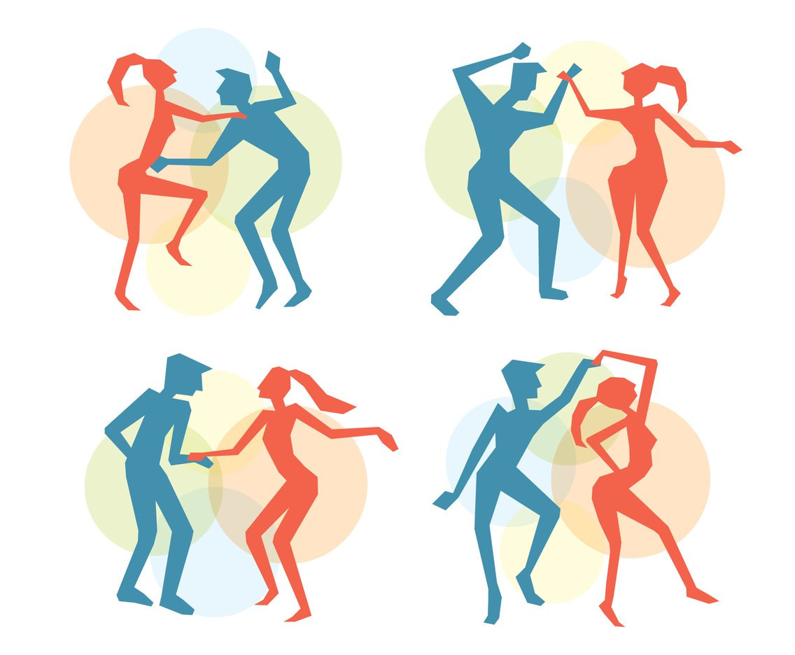1136x936 Salsa Dance Colorful Silhouette Vector Free