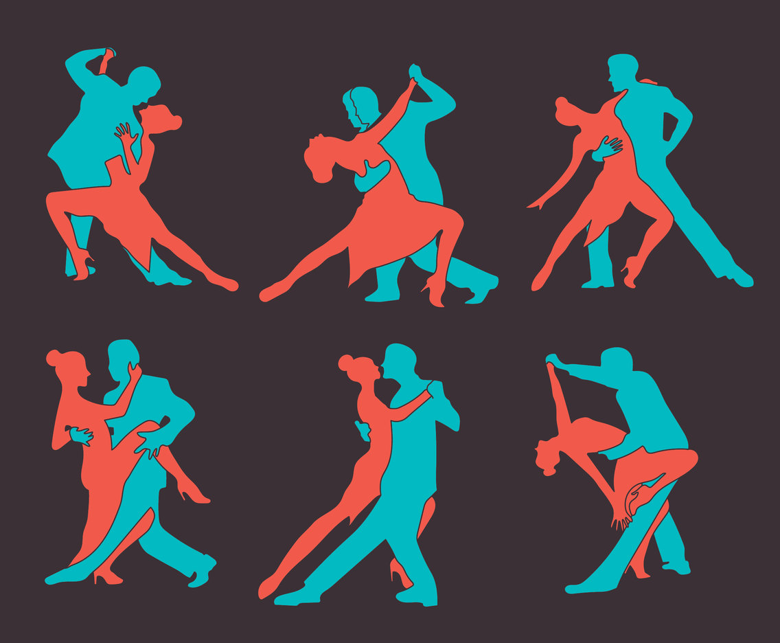 1136x936 Salsa Dance Silhouette Vector Set Vector Art Graphics