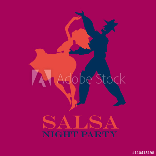 500x500 Couple Dancing Latin Dance Vector Illustration