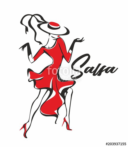 437x500 Dancing Girl Logo Salsa Latin Dance The Girl In The Hat
