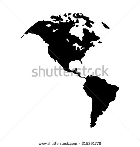 450x470 Stock Vector North America Map Canada Us America Usa South America
