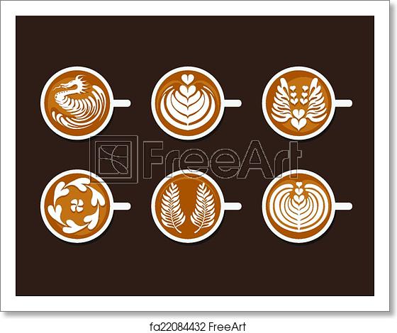 Free Art Print Of Set Of Latte Art White Cup Collection Of Coffee 560x470 Free Art Print Of Set Of Latte Art White Cup Collection Of Coffee
