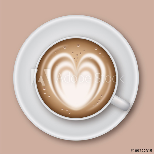 Latte Art Heart Shape Coffee Vector Illustration 500x500 Latte Art Heart Shape Coffee Vector Illustration