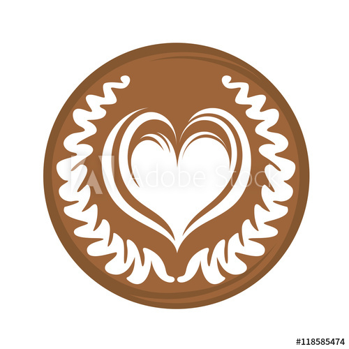 Rosetta And Wing Coffee Latte Art, Logo, Icon Vector Design 500x500 Rosetta And Wing Coffee Latte Art, Logo, Icon Vector Design