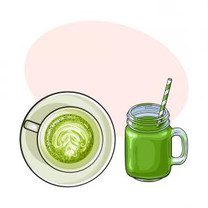 300x300 Matcha Green Tea Latte And Smoothie Drinks Vector Createmepink
