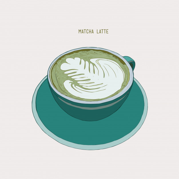626x626 Matcha Latte Vector Premium Download