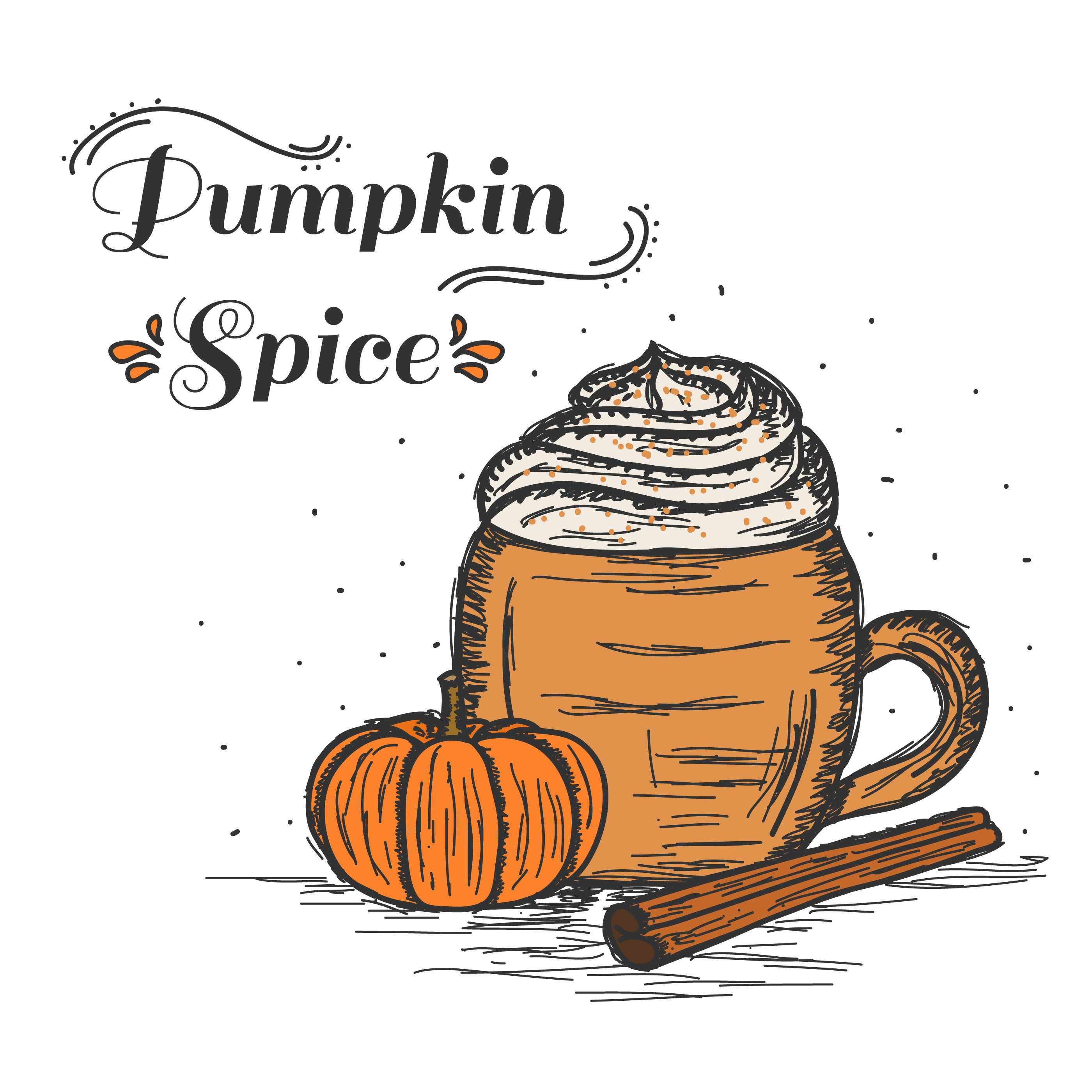 2800x2800 Pumpkin Spice Latte Free Vector Art