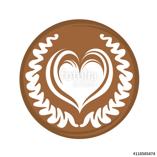 500x500 Rosetta And Wing Coffee Latte Art, Logo, Icon Vector Design Stock