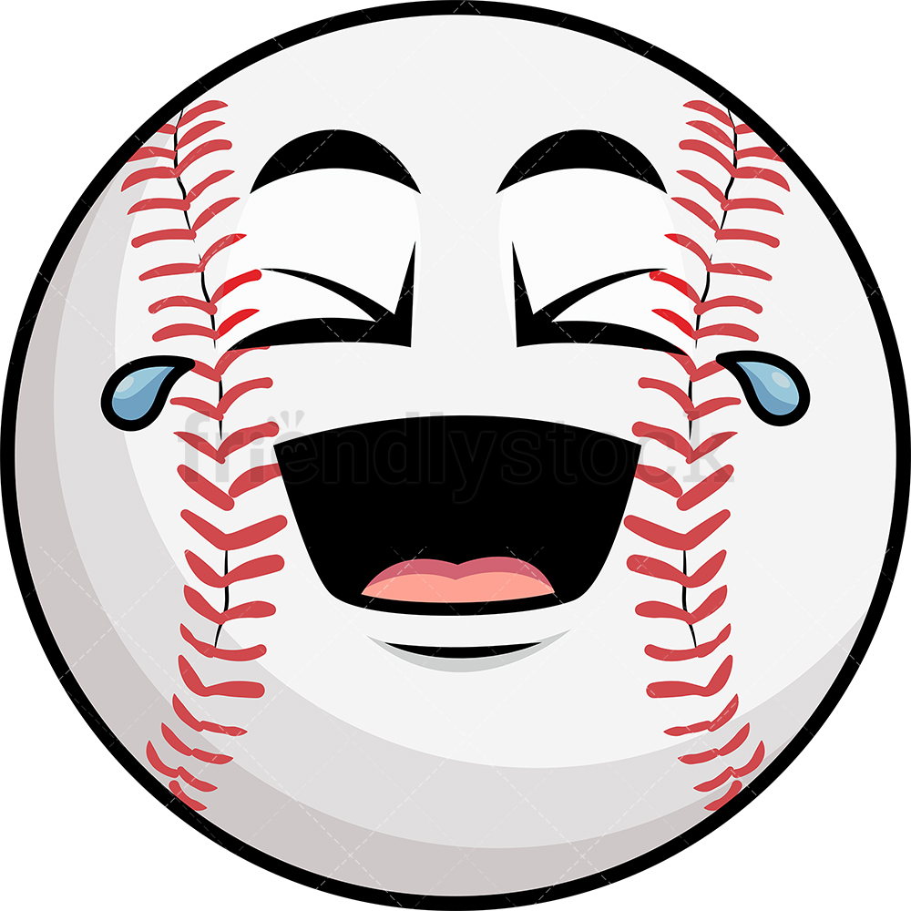 1000x1000 Laughing Lol Baseball Emoji Cartoon Vector Clipart