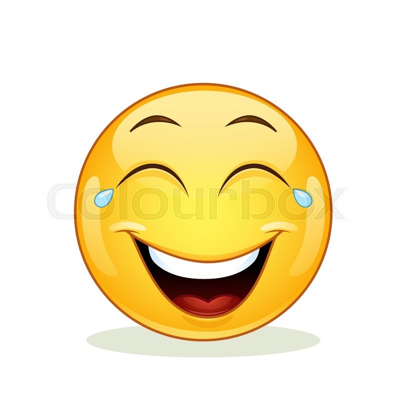 800x800 Laughing Emoticon With Tears Of Joy Stock Vector Colourbox