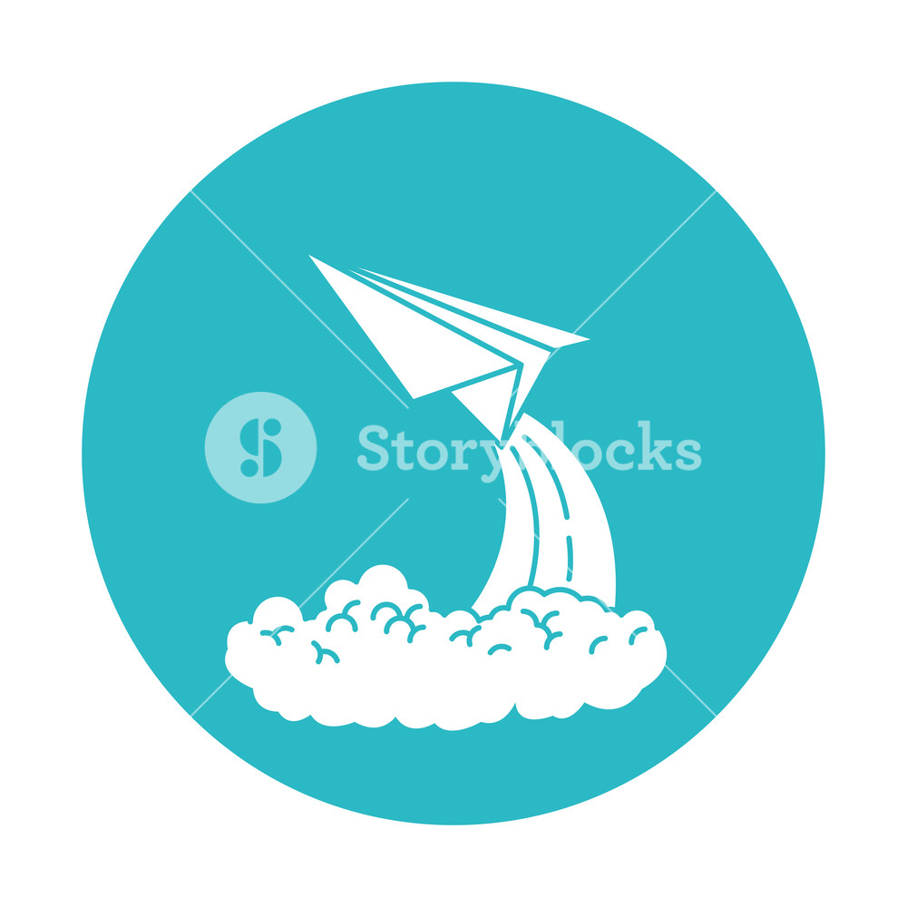 Circle Light Blue With Paper Plane Launch Vector Illustration 1000x1000 Circle Light Blue With Paper Plane Launch Vector Illustration