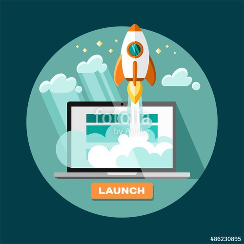 Flat Concept Background With Rocket Project Start Up 500x500 Flat Concept Background With Rocket Project Start Up
