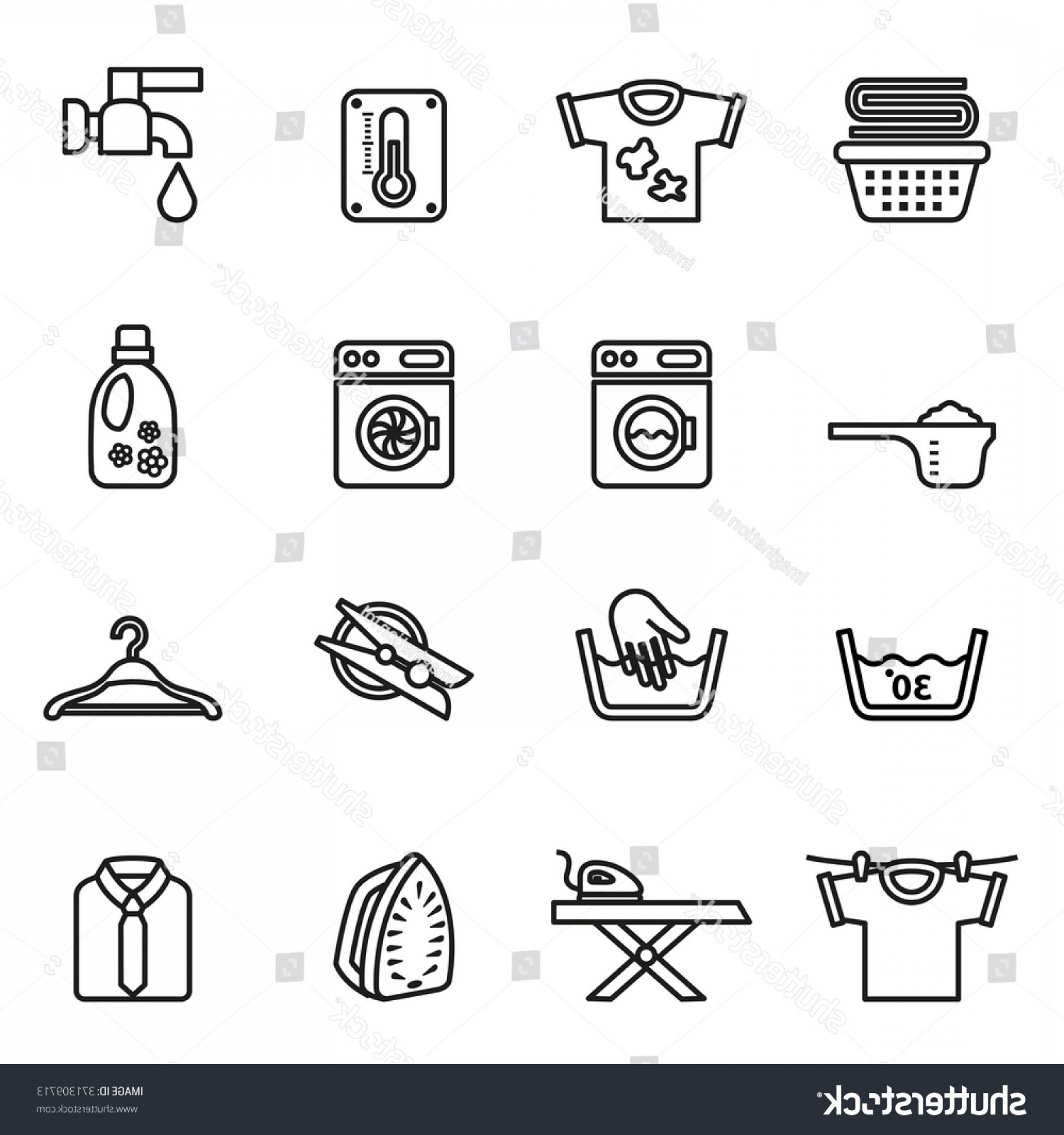 1800x1920 Laundry Icons Housework Line Style Stock Soidergi