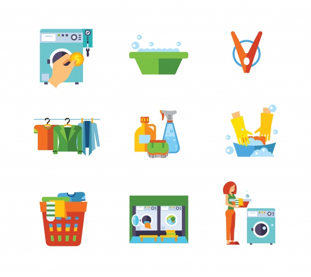 626x559 Laundry Icon Collection Vector Free Download