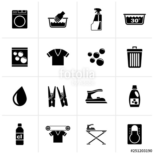 500x500 Black Washing Machine And Laundry Icons