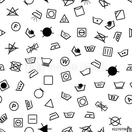 500x500 Laundry Symbols Seamless Vector Pattern