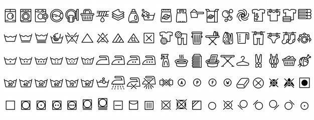 626x240 Clothes Care Symbols Vector Free Download