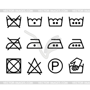 300x300 Set Of Instruction Laundry Icons, Washing Symbols