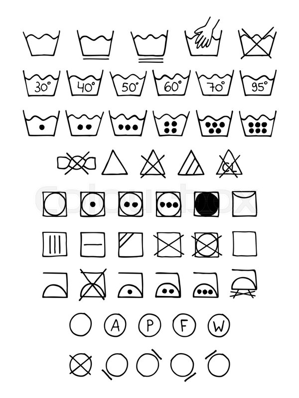 600x800 Doodle Laundry Symbols Hand Drawn Stock Vector Colourbox