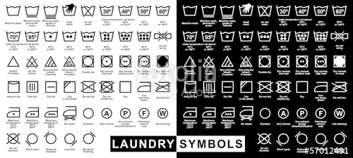 500x225 Icon Set Of Laundry Symbols Stock Image And Royalty Free Vector