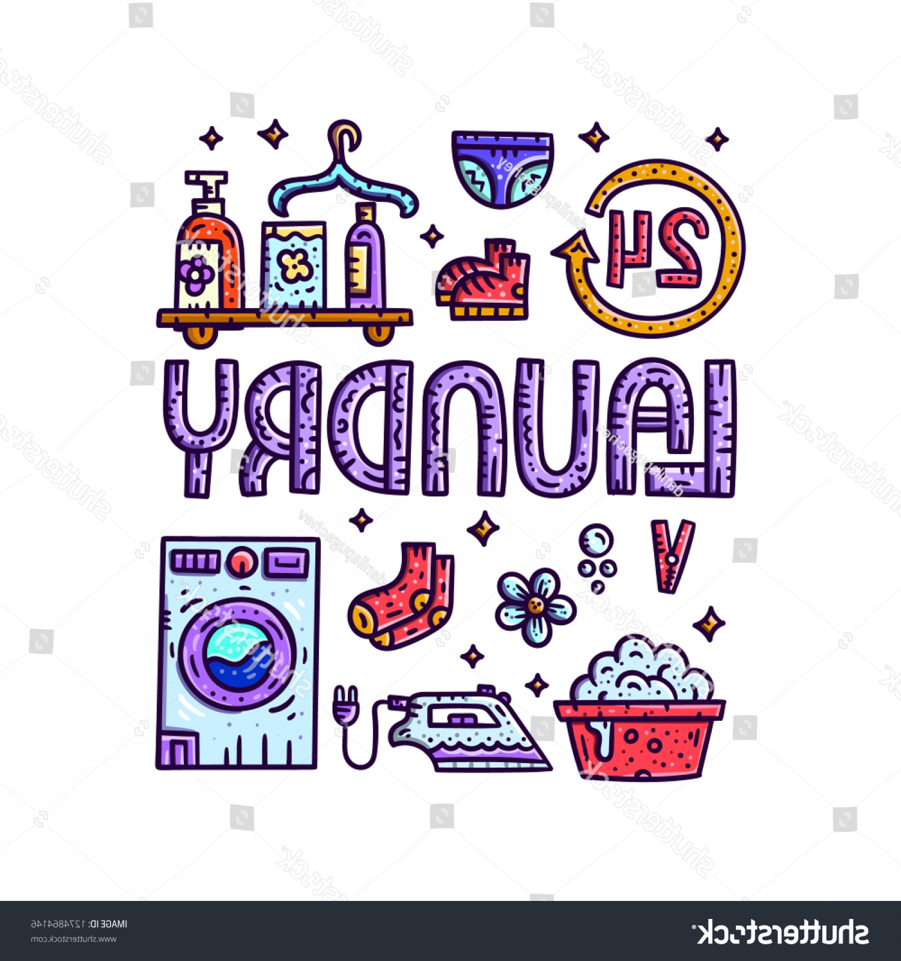 1800x1920 Laundry Vector Clipart Collection Doodle Style Hoodamathrun