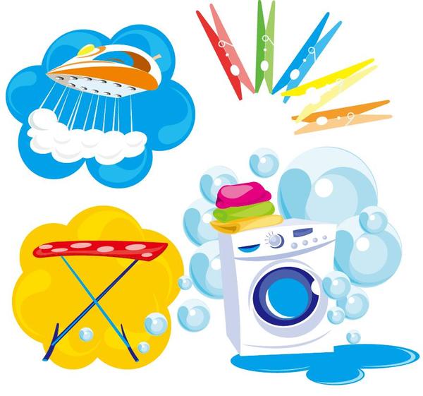 600x561 Laundry Elements Design Vector Free Download