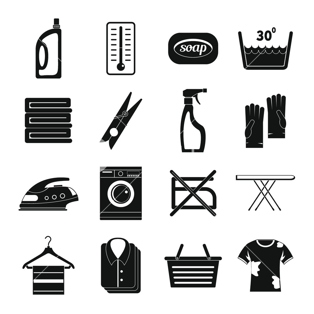 1000x1000 Laundry Icons Set Simple Illustration Of Laundry Vector Icons