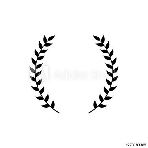 Circle Frame From Black Silhouette Of Two Laurel Branches In Flat 500x500 Circle Frame From Black Silhouette Of Two Laurel Branches In Flat