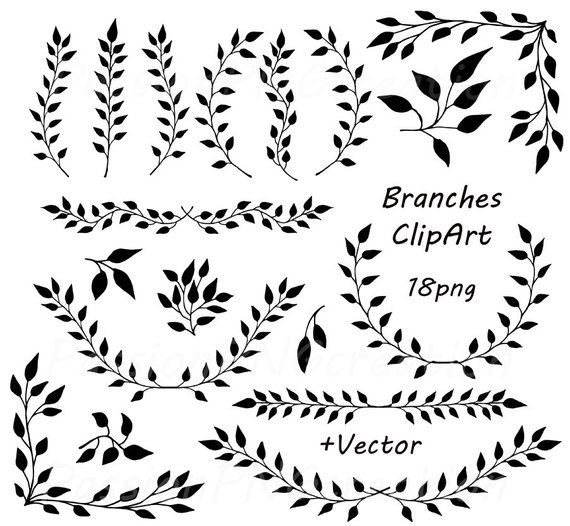 Digital Branches Clipart, Laurel Wreath, Digital Wreath, Laurel 570x526 Digital Branches Clipart, Laurel Wreath, Digital Wreath, Laurel