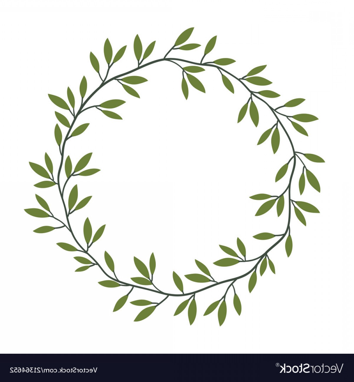 1200x1296 Vintage Floral Frame With Green Leaves Laurel Vector Catchsplace