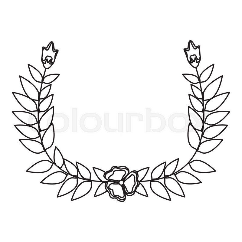 800x800 Drawing Crown Half Flower Natural Stock Vector Colourbox