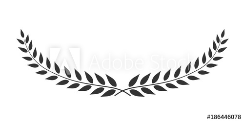 500x250 Laurel Wreath Oval Shaped Vector Isolated On White Background