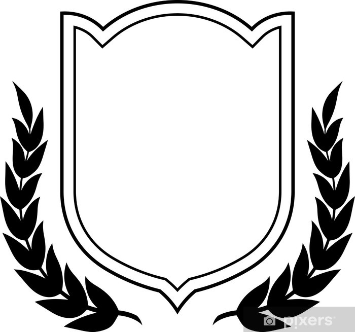 700x655 Vector Shield And Laurel Wreath Isolated Wall Mural