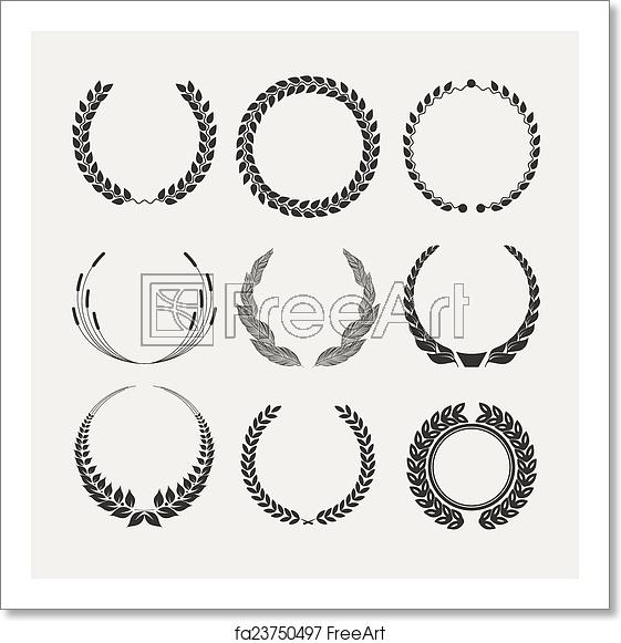 561x581 Free Art Print Of Laurel Wreath Vector Emblems Laurel Wreath