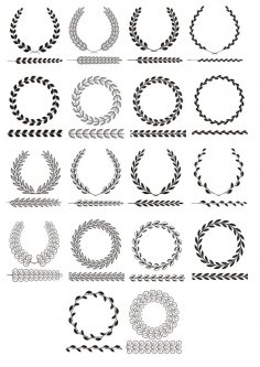 236x333 Laurel Wreath Vector Free Dxf Vectors