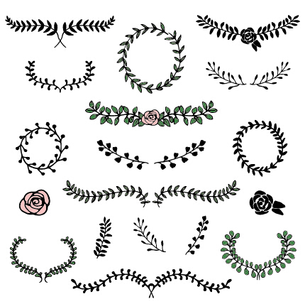 430x428 Simple Laurels Frames Ornament Vector Free Download