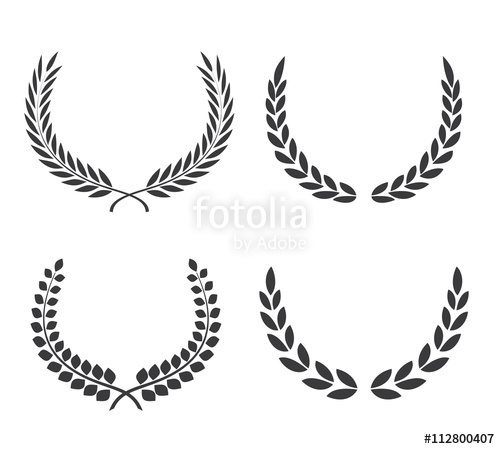 500x449 Crest Logo Element Set,set Of Award Laurel Wreaths And Branches
